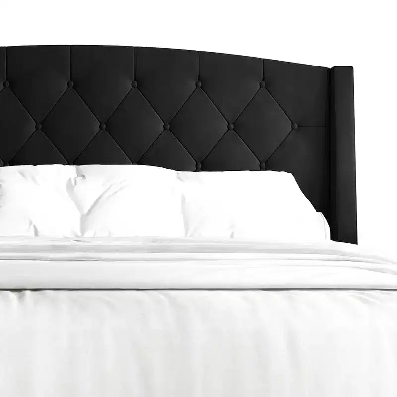 Lit plateforme en velours avec rangement