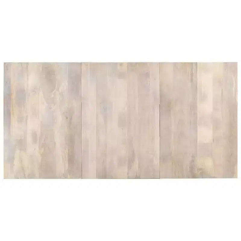 XL Dining Table Natural Wood Solid Mango Wood, Powder-Coated Steel - White