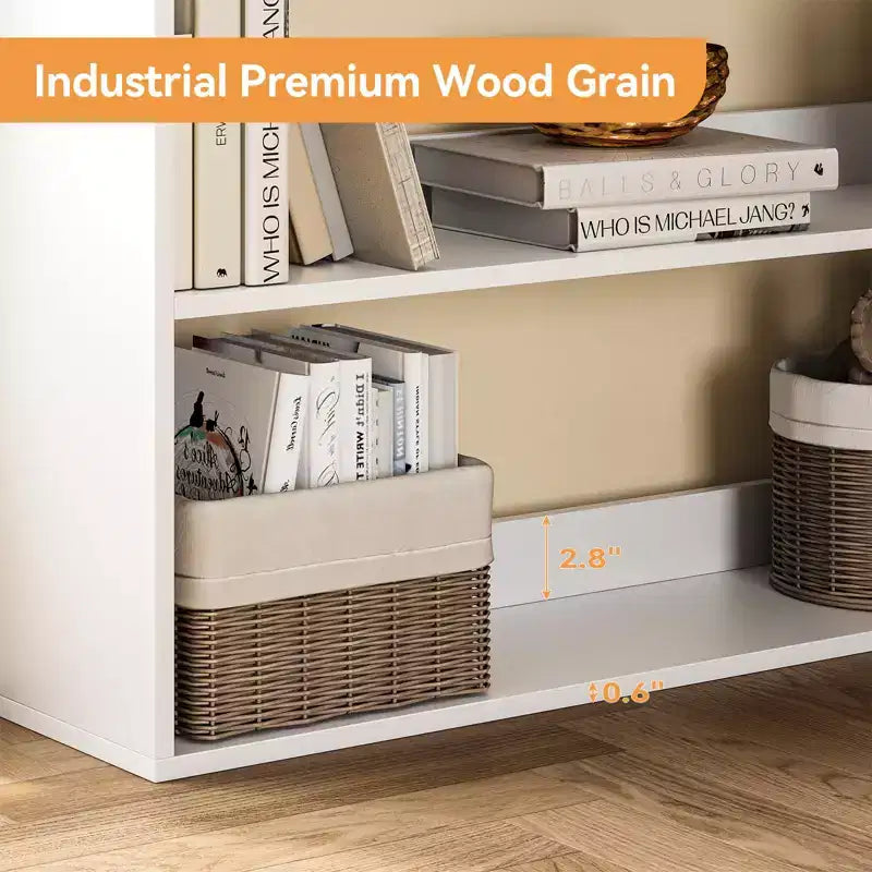 Corner Bookshelf, 6-Tier Tall Wooden Corner Bookcase with Baffles, Open Bookshelf L-Shaped Storage Display Rack, Bookcases Shelf Unit