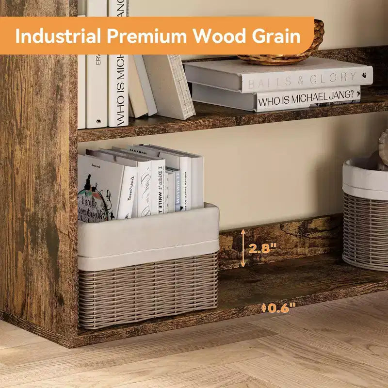 Corner Bookshelf, 6-Tier Tall Wooden Corner Bookcase with Baffles, Open Bookshelf L-Shaped Storage Display Rack, Bookcases Shelf Unit