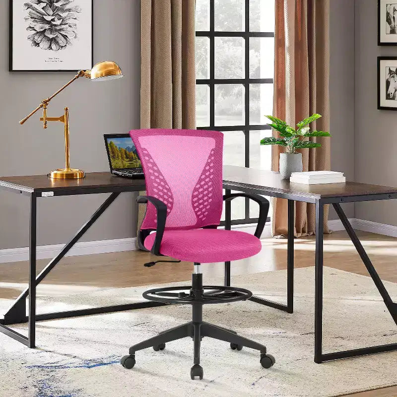 Drafting Chair Tall Office Chair with Adjustable Height Breathable Mesh Back