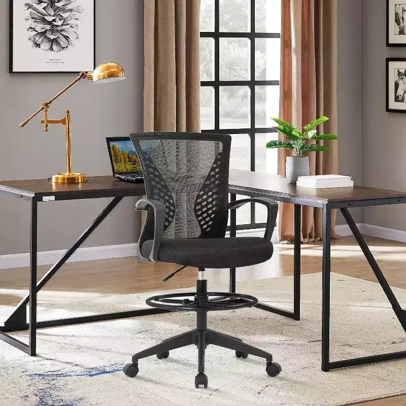 Drafting Chair Tall Office Chair with Adjustable Height Breathable Mesh Back