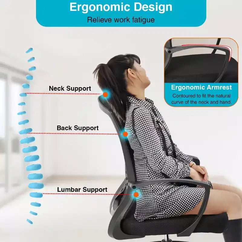 Drafting Chair Tall Office Chair with Adjustable Height Breathable Mesh Back