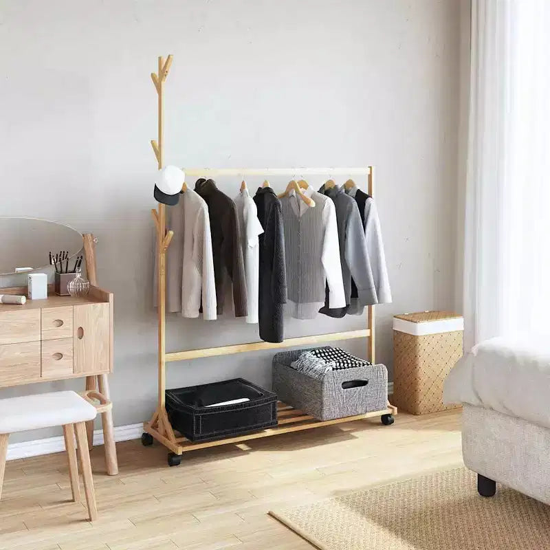 Clothes Rack Bamboo Medium Bamboo Clothes Rack Rectangular