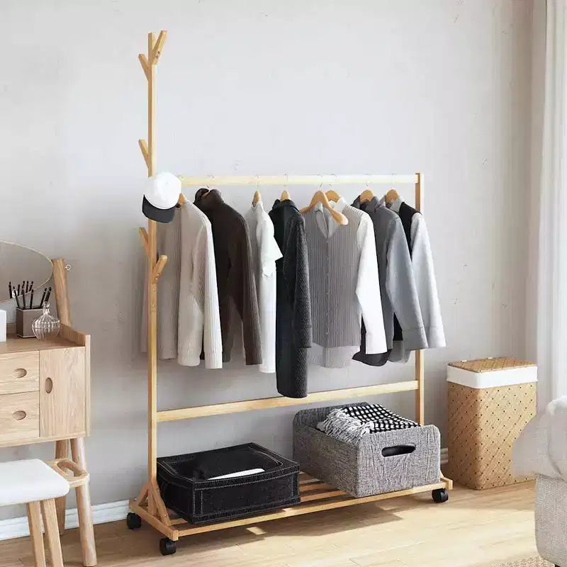 Clothes Rack Bamboo Medium Bamboo Clothes Rack Rectangular