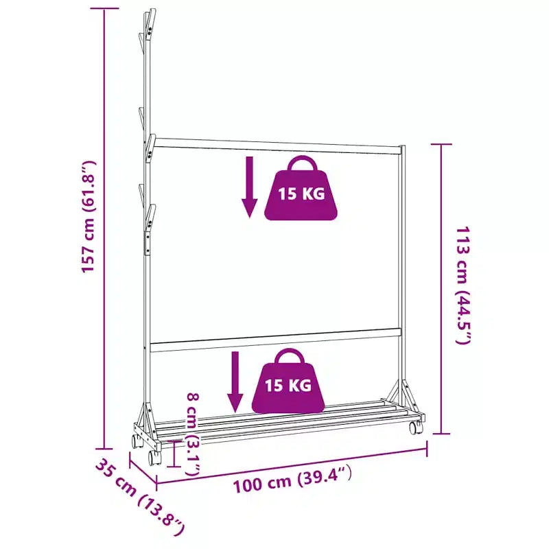 Clothes Rack Bamboo Medium Bamboo Clothes Rack Rectangular
