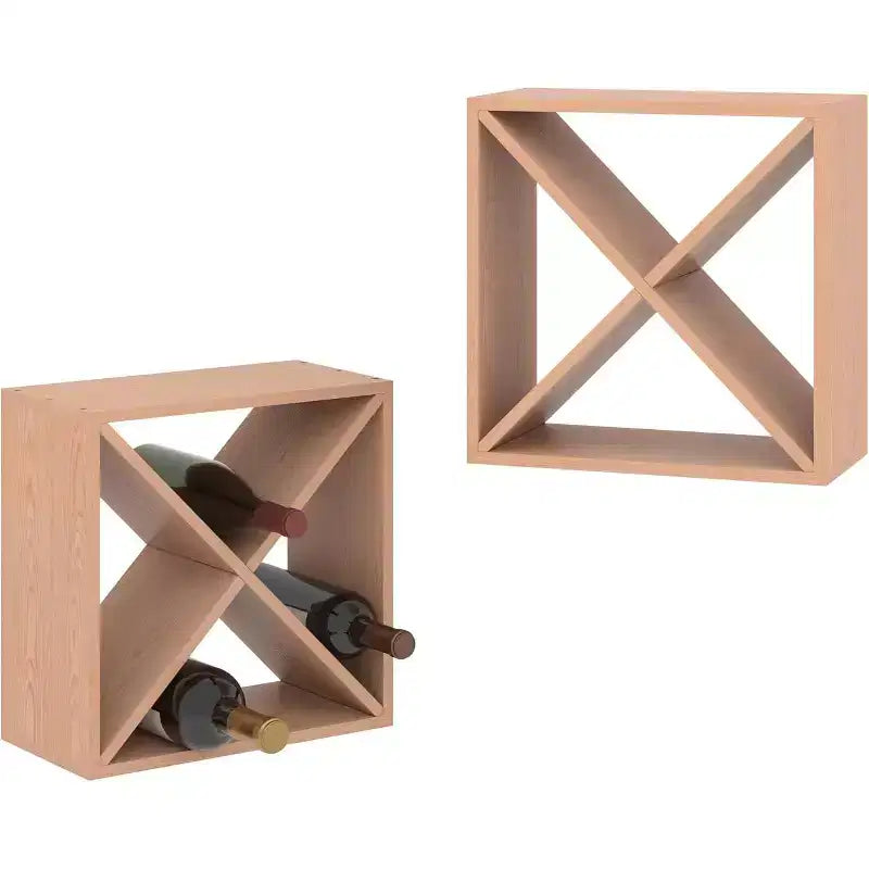 Sandinrayli 24 Bottle Stackable Wine Rack, Set of 2