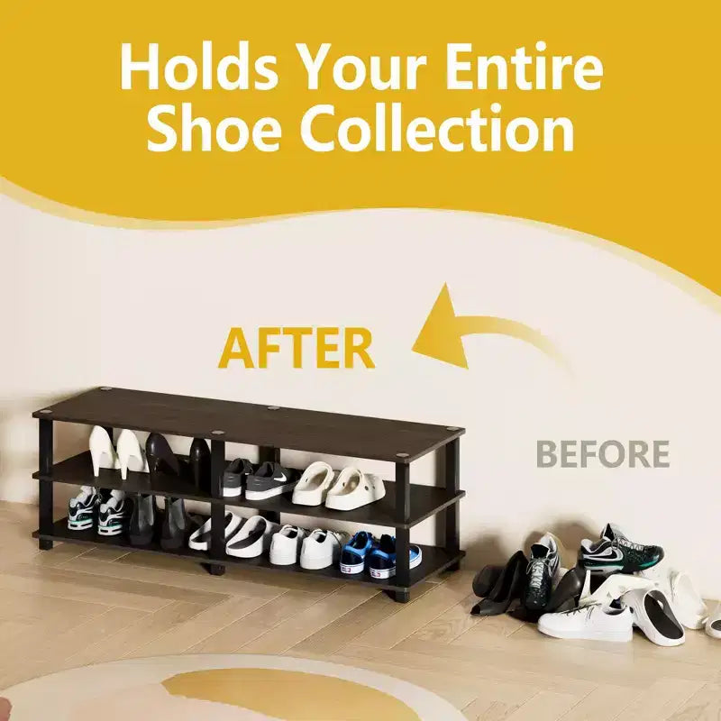 3 Tier Shoe Rack Storage Organizer for Closet Entryway Holds 15 Pairs Easy to Assemble