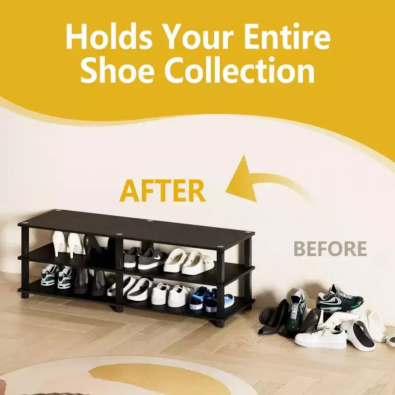 3 Tier Shoe Rack Storage Organizer for Closet Entryway Holds 15 Pairs Easy to Assemble