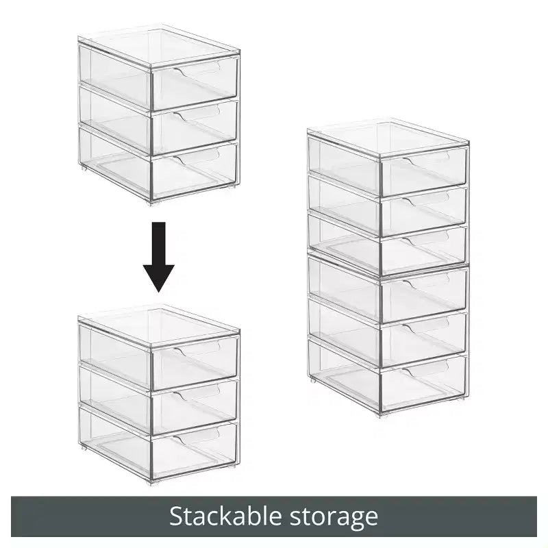 3-Drawer Stackable Organizer for Kitchen or Pantry
