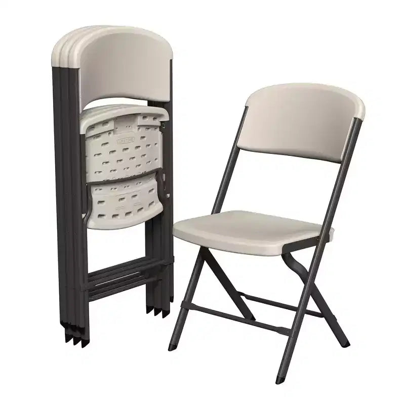 Lifetime Commercial Grade Folding Chair with Bypass Frame, 4-Pack, Assorted Colors