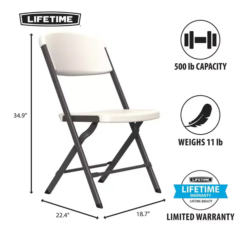 Chaise pliante de qualité commerciale avec cadre en U, lot de 4, couleurs assorties