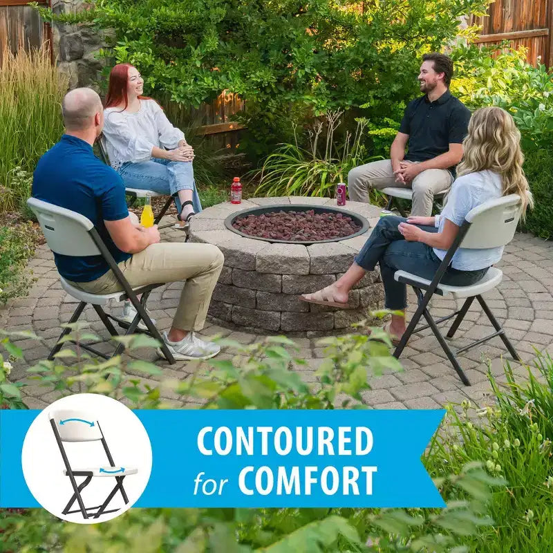Chaise pliante de qualité commerciale avec cadre en U, lot de 4, couleurs assorties