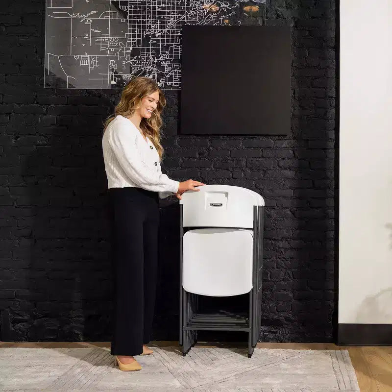 Chaise pliante de qualité commerciale avec cadre en U, lot de 4, couleurs assorties