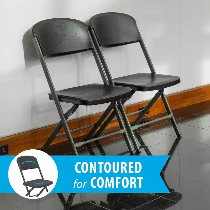 Commercial Grade Folding Chair with Bypass Frame, 4-Pack, Assorted Colors