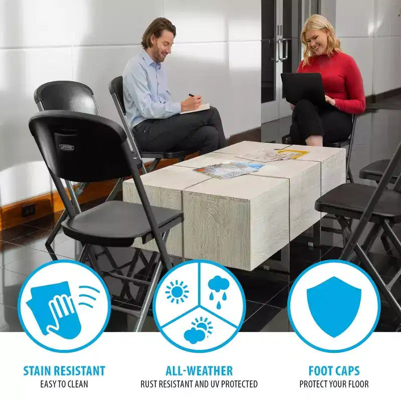 Commercial Grade Folding Chair with Bypass Frame, 4-Pack, Assorted Colors