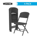 Chaise pliante de qualité commerciale avec cadre en U, lot de 4, couleurs assorties