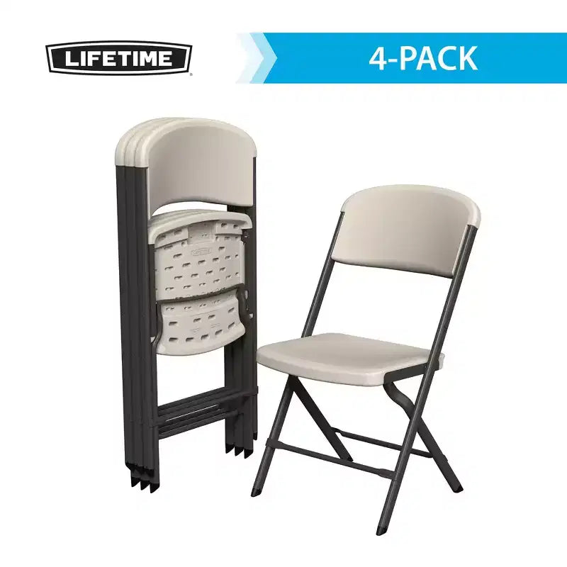 Commercial Grade Folding Chair with Bypass Frame, 4-Pack, Assorted Colors