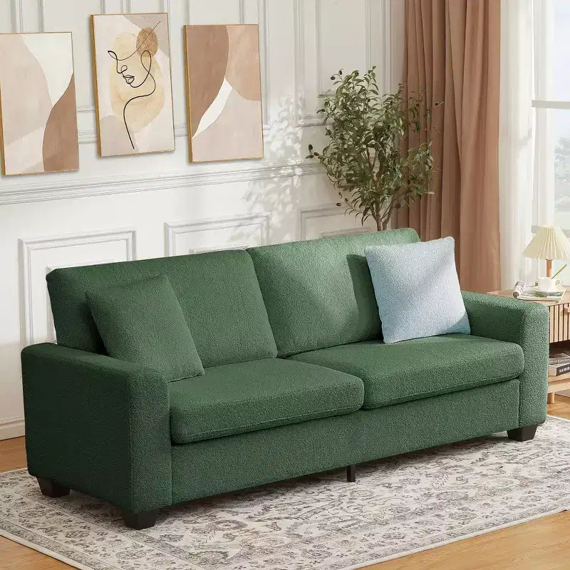 83'' Modern Sofa Deep Seat Couch with Wide Armrests, Washable Cover & Plush Cloud Comfortgrey
