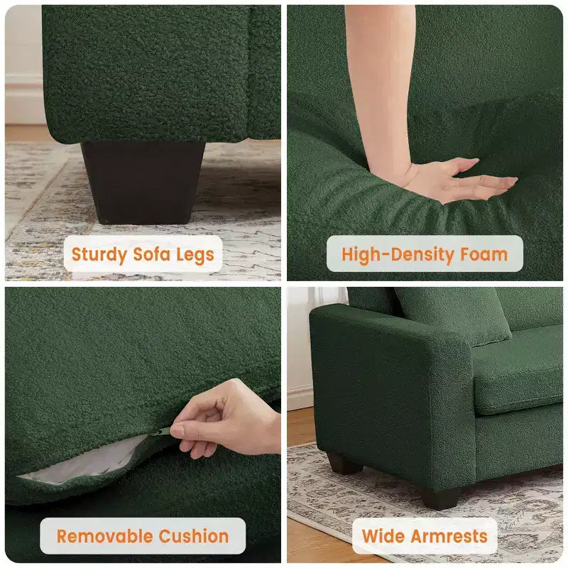 83'' Modern Sofa Deep Seat Couch with Wide Armrests, Washable Cover & Plush Cloud Comfortgrey