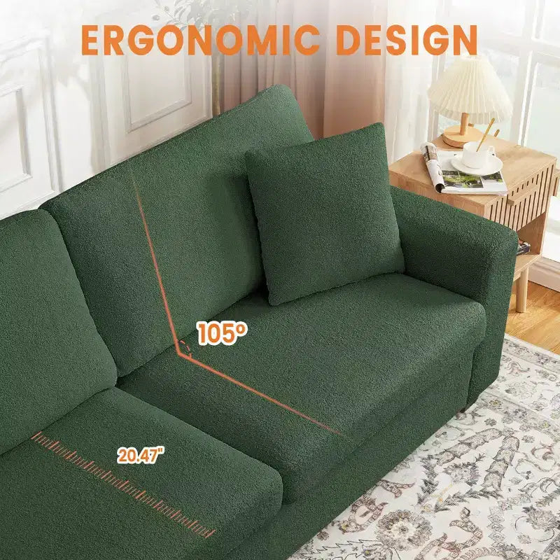 83'' Modern Sofa Deep Seat Couch with Wide Armrests, Washable Cover & Plush Cloud Comfortgrey