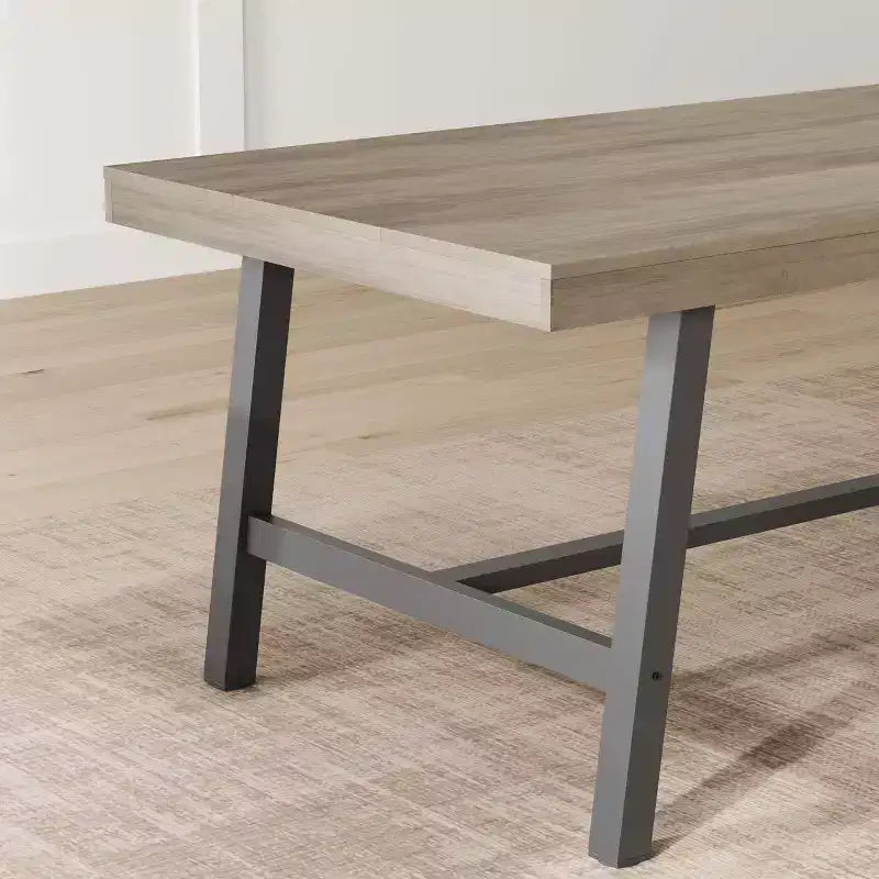 70.87 Large Rustic Wood Dining Table for 6, with Sturdy Black Metal Legs, Industrial Rectangle Patio Table for Kitchen, Dining Room