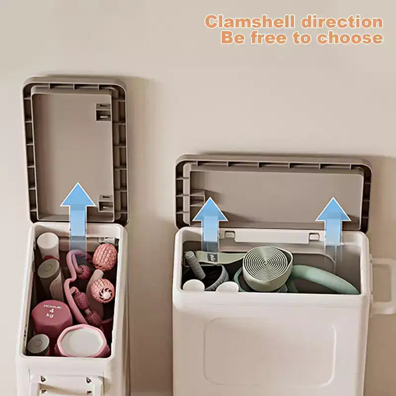 2 Pack Large Rolling Laundry Hamper with Lid, 123L Collapsible Plastic Clothes Basket with Wheels, No-Install Organizer for Home Laundry Room