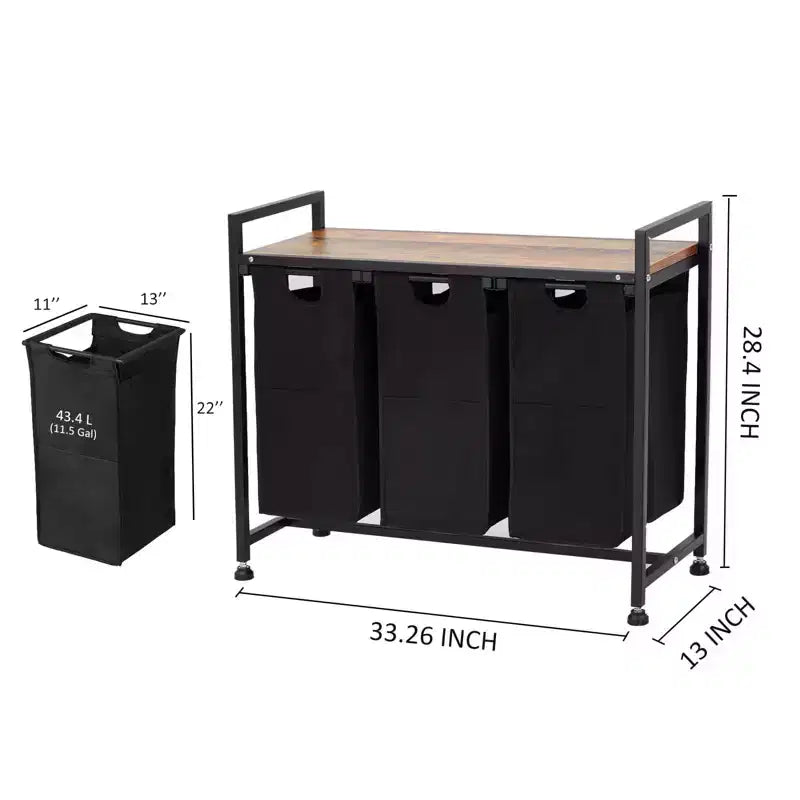 Large Capacity Laundry Hamper with Adjustable Shelf  2/3/4 Removable Pull-Out Oxford Baskets  Divided Laundry Sorter for Bathroom, Bedroom, Dorm