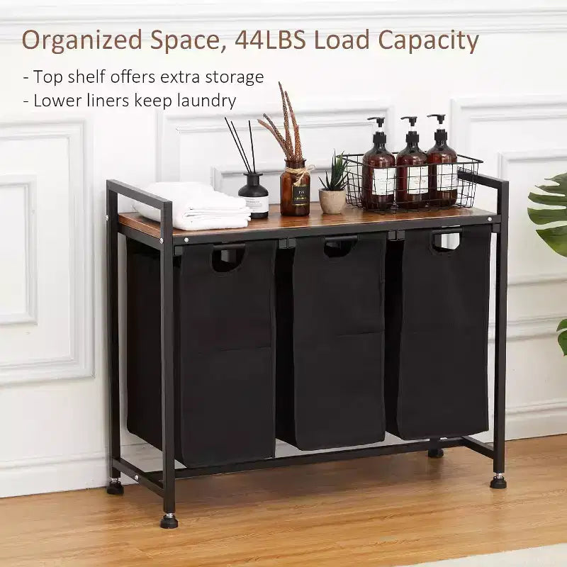 Large Capacity Laundry Hamper with Adjustable Shelf  2/3/4 Removable Pull-Out Oxford Baskets  Divided Laundry Sorter for Bathroom, Bedroom, Dorm