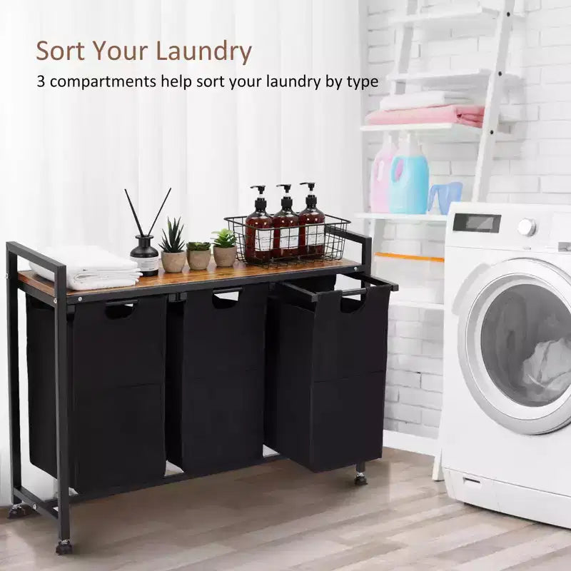 Large Capacity Laundry Hamper with Adjustable Shelf  2/3/4 Removable Pull-Out Oxford Baskets  Divided Laundry Sorter for Bathroom, Bedroom, Dorm