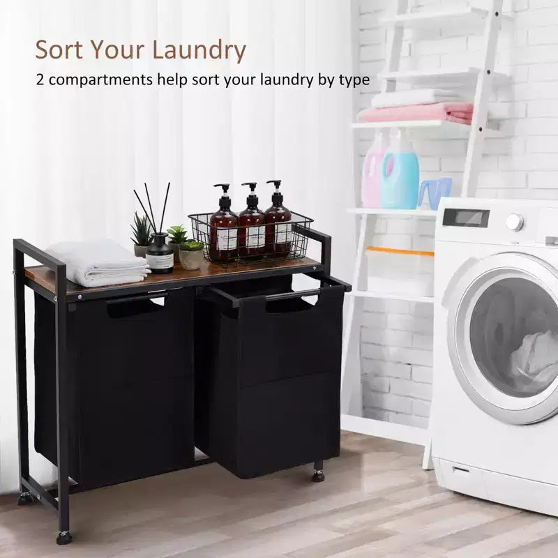 Large Capacity Laundry Hamper with Adjustable Shelf  2/3/4 Removable Pull-Out Oxford Baskets  Divided Laundry Sorter for Bathroom, Bedroom, Dorm