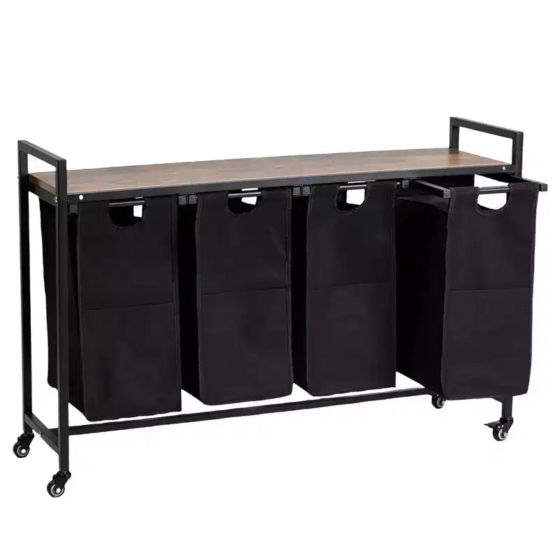 Large Capacity Laundry Hamper with Adjustable Shelf  2/3/4 Removable Pull-Out Oxford Baskets  Divided Laundry Sorter for Bathroom, Bedroom, Dorm