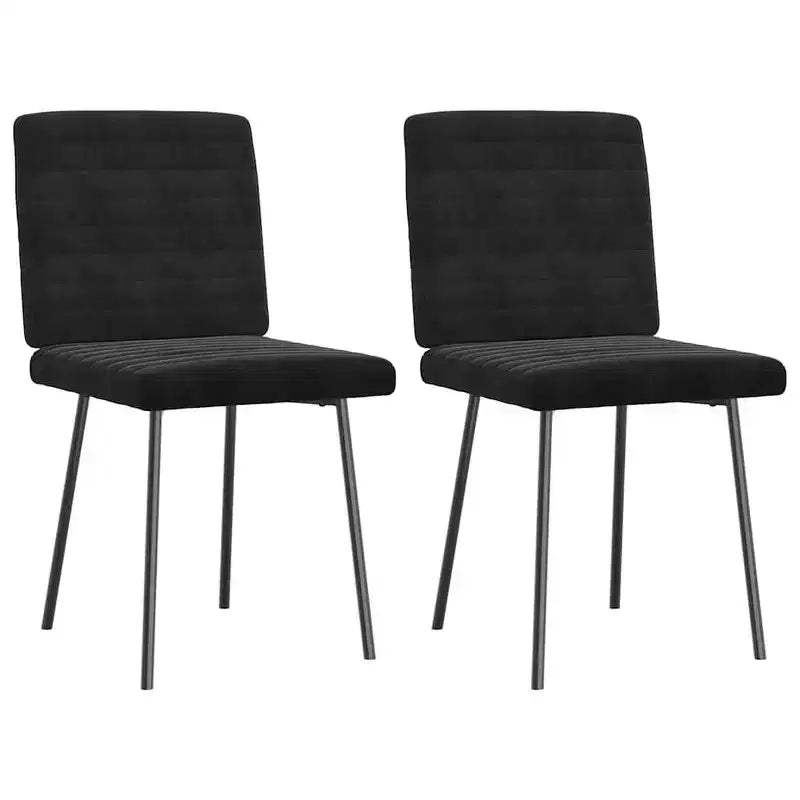 vidaXL Dining Chair Set of 4 Black Velvet (100% polyester), plywood, metal