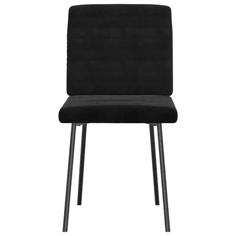 XL Dining Chair Set of 4 Black Velvet (100% polyester), plywood, metal