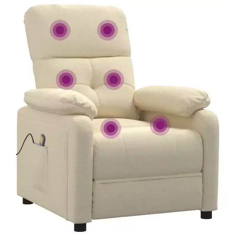 Fauteuil de massage XL en tissu marron, bois, métal, grand