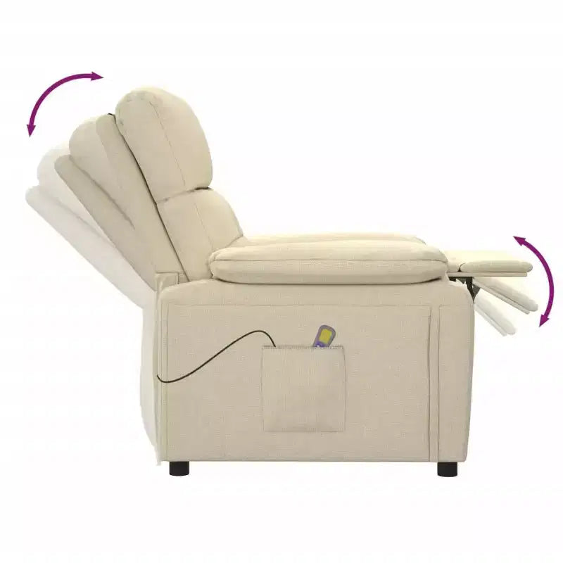 Fauteuil de massage XL en tissu marron, bois, métal, grand