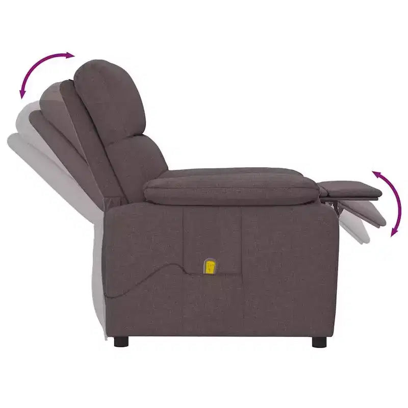 Fauteuil de massage XL en tissu marron, bois, métal, grand