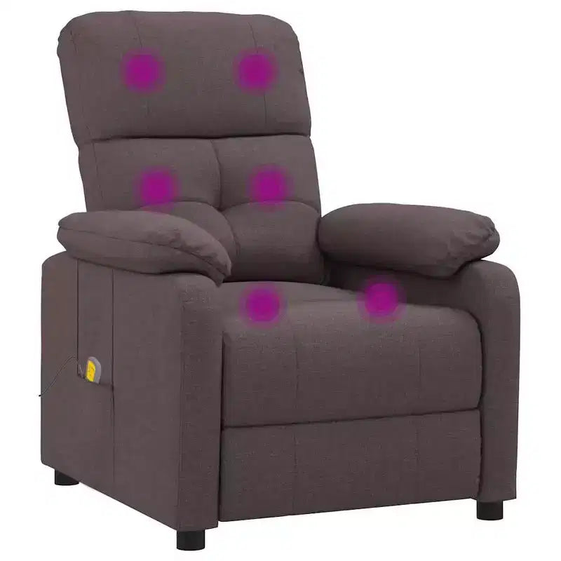 Fauteuil de massage XL en tissu marron, bois, métal, grand