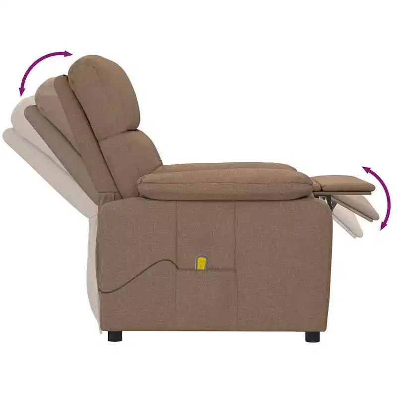 Fauteuil de massage XL en tissu marron, bois, métal, grand