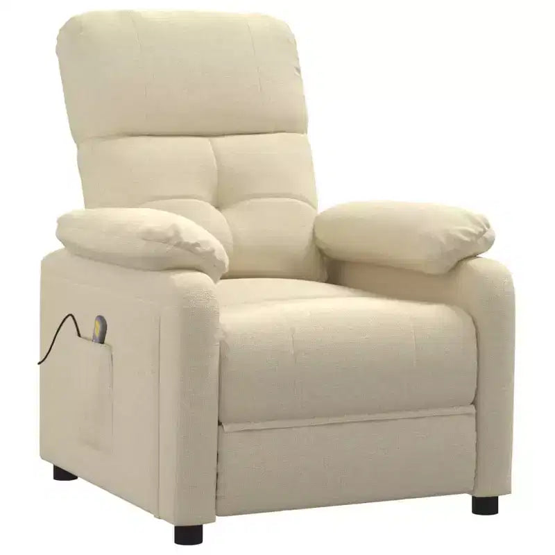 vidaXL Massage Chair Brown Fabric, Wood, Metal Large