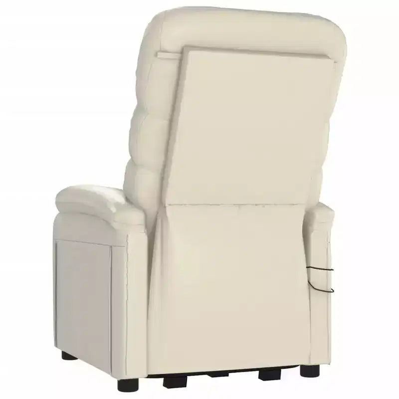 Fauteuil de massage inclinable XL en similicuir blanc crème