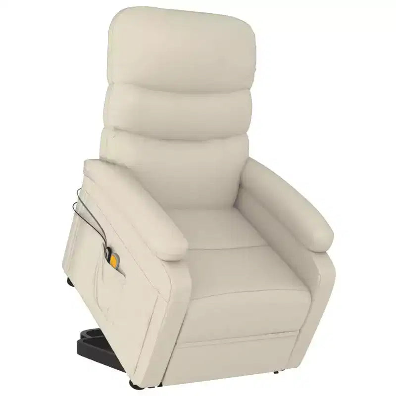 Fauteuil de massage inclinable XL en similicuir blanc crème