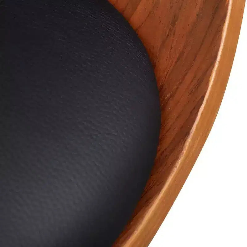 XL Dining Chair Black and brown Faux leather and wood Standard