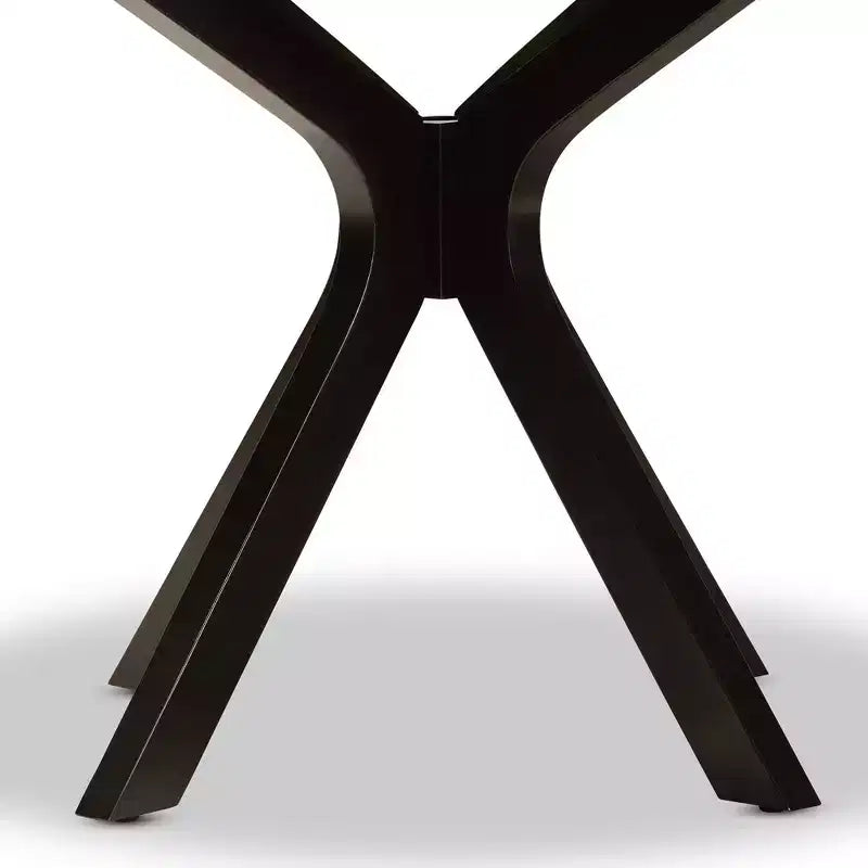 48" Kenji Wide Round Wood Dining Table Dark Brown - Baxton Studio