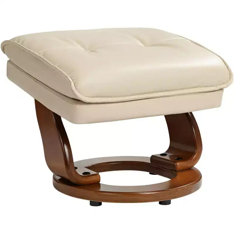 Stucco Swivel Ottoman Faux Leather Recliner Chair Modern Armchair Ergonomic Push Manual Reclining Bedroom Living Room
