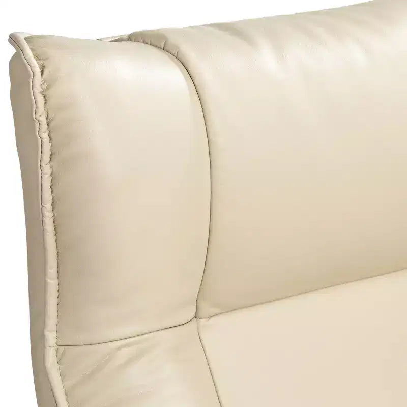 Stucco Swivel Ottoman Faux Leather Recliner Chair Modern Armchair Ergonomic Push Manual Reclining Bedroom Living Room