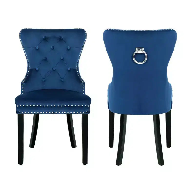 Velvet Upholstered Tufted Dining Chairs (Set of 2)