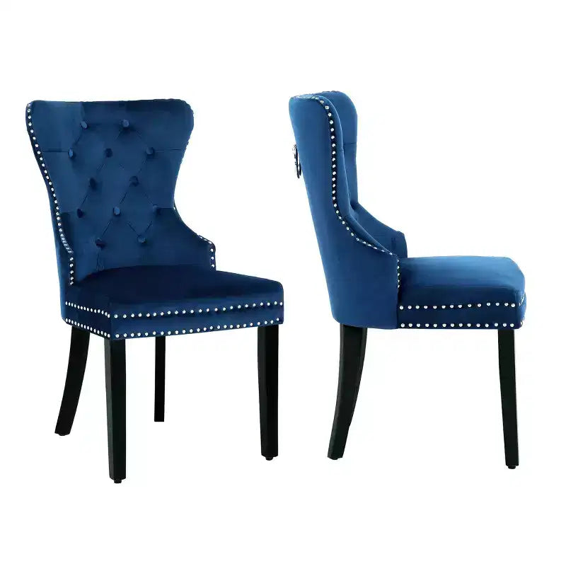 Velvet Upholstered Tufted Dining Chairs (Set of 2)