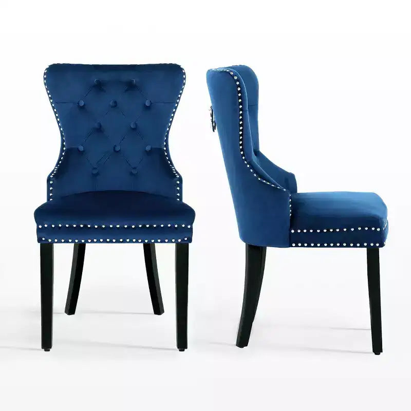 Velvet Upholstered Tufted Dining Chairs (Set of 2)