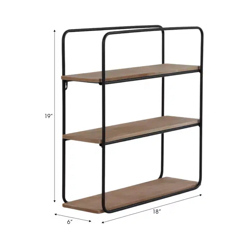 Metal Wood Floating Wall Shelves, Storage and Display, Decorative Wall Shelf Organization